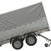 2-Achs Pkw-Anhänger UNITRAILER GARDEN TRAILER 264/2 KIPP mit Stützrad, Bordwandaufsatz, H-800 Rahmen und grauer Plane - ger_p