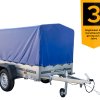 Anhänger Garden Trailer 200 KIPP 200×106 cm 750 kg [mit Hochspriegel, blauer Hochplane und Stützrad] - ger_pl_Anhanger-Garden