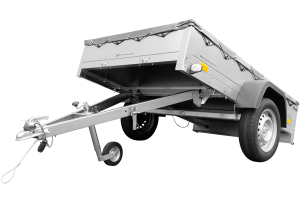 Anhänger für Pkws Garden Trailer 201 KIPP 200×125 cm 750 kg [mit Flachplane, Stützrad und Flachplaneträger] - ger_pl_Anhanger