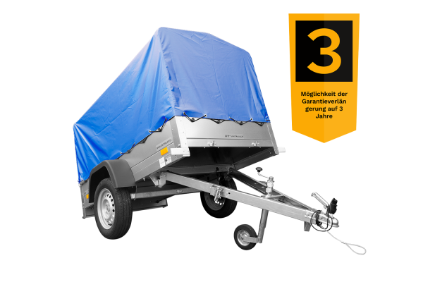 Anhänger mit Plane GARDEN TRAILER 201 KIPP [mit Stützrad, blauer Hochplane und Hochspriegel] - ger_pl_Anhanger-mit-Plane-GARD