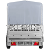 Autotransportanhänger auf Federn 264×125 UNITRAILER GARDEN 264/R KIPP mit Gitterwänden, H-800 Rahmen und grauer Plane - ger_p