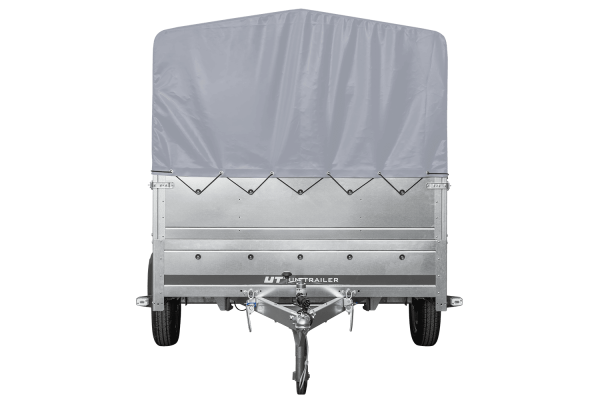 Einachsanhänger 264×150 UNITRAILER GARDEN 265 KIPP mit zusätzlichen Bordwänden, H-800-Rahmen und grauer Plane - ger_pl_Einach