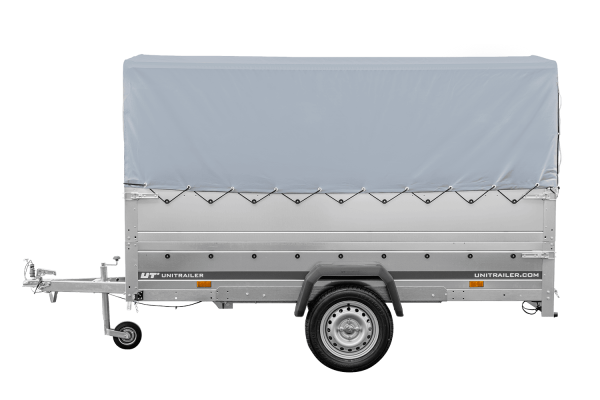 Kfz Anhänger mit Plane GARDEN TRAILER 264 KIPP [mit Stützrad, zusätzlichen Bordwänden, Hochplane und Hochspriegel] - ger_pl_K