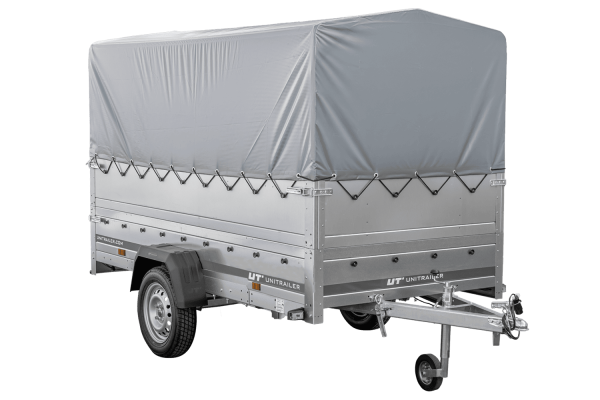 Kfz Anhänger mit Plane GARDEN TRAILER 264 KIPP [mit Stützrad, zusätzlichen Bordwänden, Hochplane und Hochspriegel] - ger_pl_K