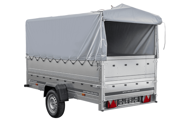 Kfz Anhänger mit Plane GARDEN TRAILER 264 KIPP [mit Stützrad, zusätzlichen Bordwänden, Hochplane und Hochspriegel] - ger_pl_K