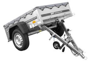 Kleinanhänger für Pkw Garden Trailer 150 KIPP 150×106 cm 750 kg [mit Flachplane, Planenträgern, Stützrad] - ger_pl_Kleinanhan