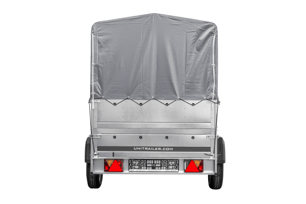 PKW-Anhänger 230×125 UNITRAILER GARDEN 230 FD mit BIS-Seiten, H-800-Gestell und grauer Plane - ger_pl_PKW-Anhanger-230x125-UN