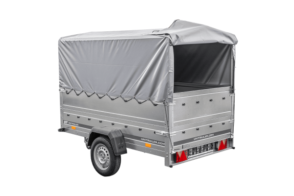 PKW-Anhänger 230×125 UNITRAILER GARDEN 230 FD mit BIS-Seiten, H-800-Gestell und grauer Plane - ger_pl_PKW-Anhanger-230x125-UN