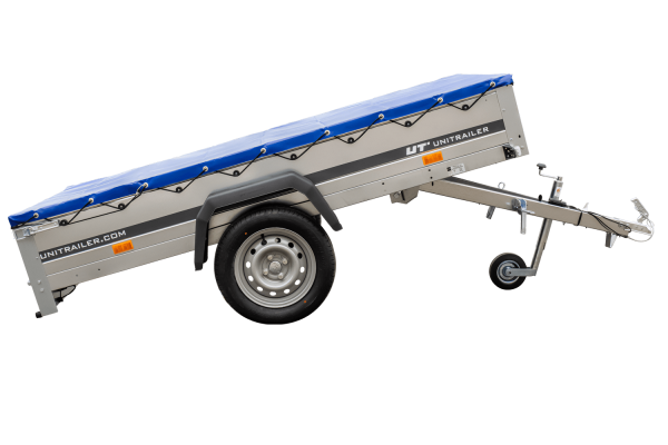 ger_pl_Pkw-Kippanhanger-Garden-Trailer-230-KIPP-230-cm-x-125-cm-mit-Flachplane-Stutzrad-und-Planentrager-4515_13 Planenanhänger 230×125 Garden Trailer 230 KIPP mit Laubgitteraufsatz, blauer Hochplane, Hochspriegel und Stützrad - ger_pl_Pk