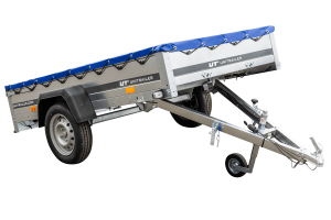 Pkw-Kippanhänger Garden Trailer 230 KIPP [230 cm x 125 cm] mit Flachplane, Stützrad und Planenträger - ger_pl_Pkw-Kippanhange