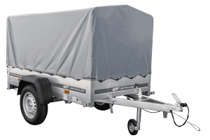 Tieflader Pkw Anhänger Garden Trailer 200 KIPP 200×106 cm 750 kg [mit Hochspriegel, Hochplane und Stützrad] - ger_pl_Tieflade