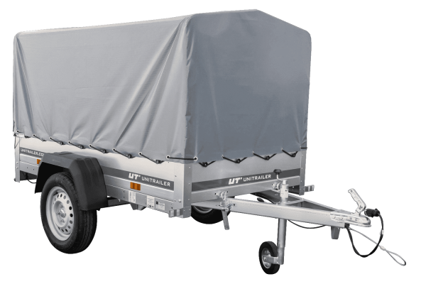 Tieflader Pkw Anhänger Garden Trailer 200 KIPP 200×106 cm 750 kg [mit Hochspriegel, Hochplane und Stützrad] - ger_pl_Tieflade