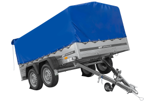 Zweiachsanhänger 264×150 UNITRAILER GARDEN 265/2 KIPP mit H-800 Rahmen und blauer Plane - ger_pl_Zweiachsanhanger-264x150-UNI