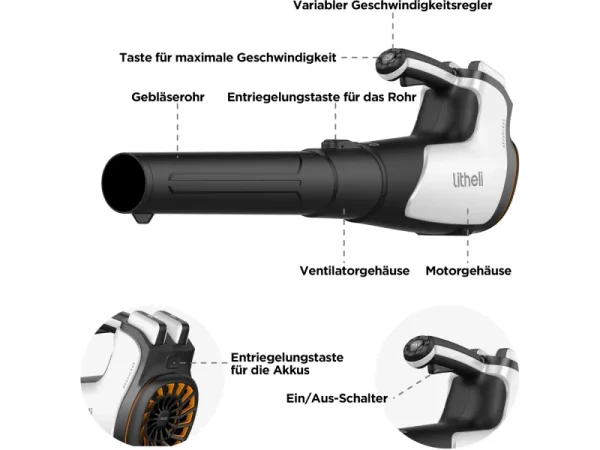 Litheli U20 Akku-Laubbläser 2 x 20 V EGT060061 inkl. 2 x Akku 4.0 Ah - image - 2026-04-15T133002411